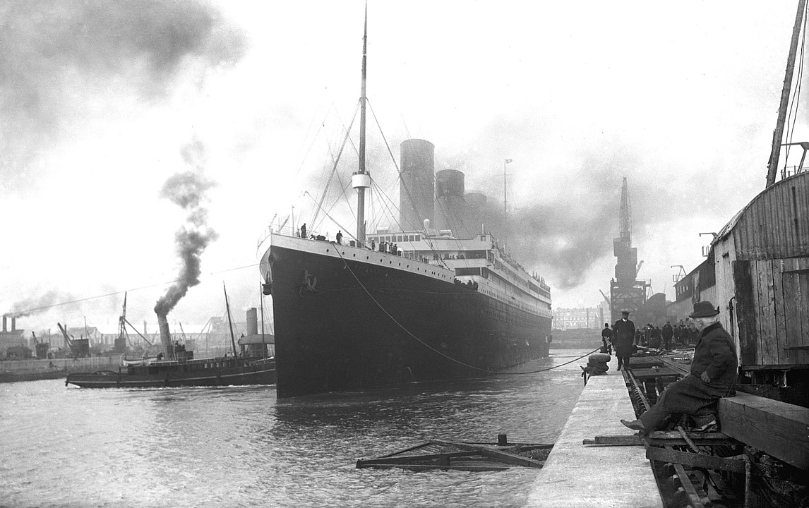 Titanic leaving Southampton on its maiden voyage